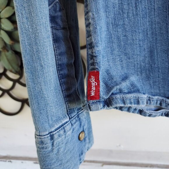 Led Zeppelin ZOSO Wrangler Indigo Shirt  with Hand embroidery oversized M - Picture 12 of 13